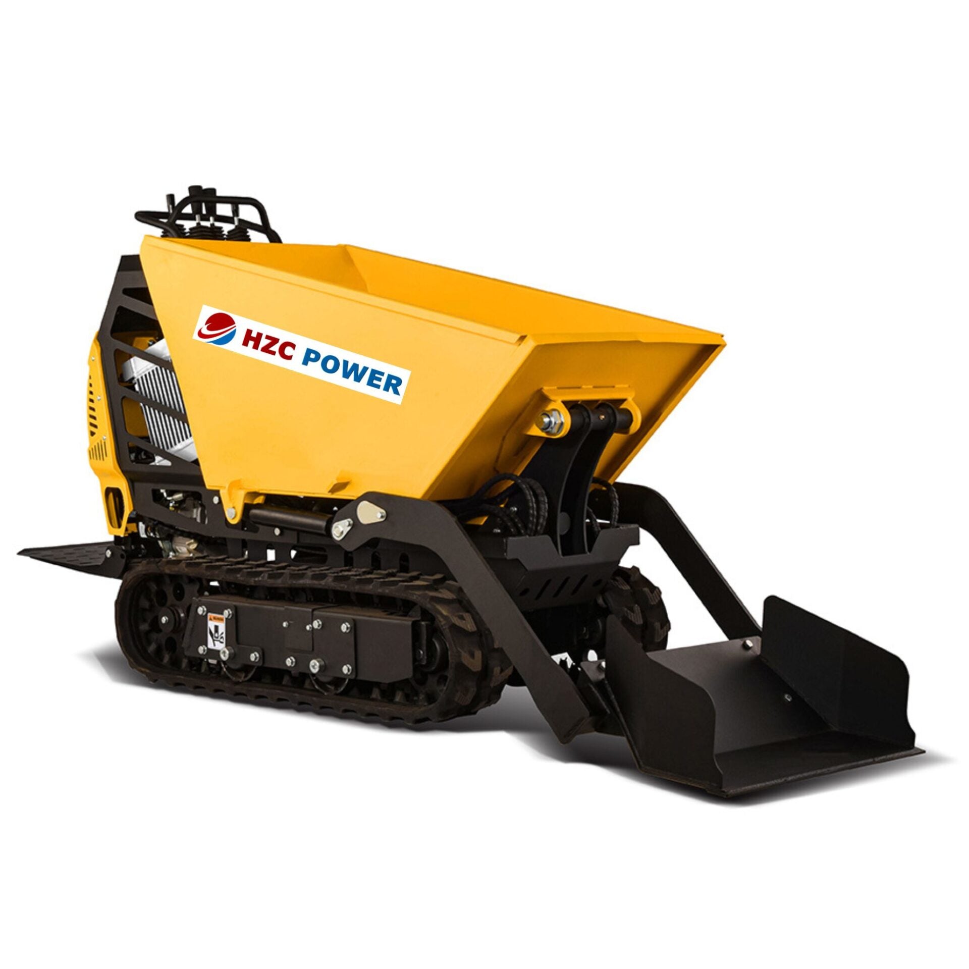 MINIDUMPER, BANDDRIVEN DUMPER MED HYDRAULISK SJÄLVLASTANDE SKOPPA, FÖRARPLATTFORM, BANDDRIFT, 7 hk BENSINMOTOR OCH HYDRAULISK TIPPMekanism (MDK505SH)